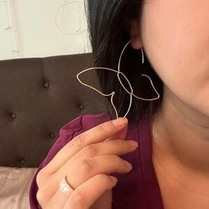 2/$30🌵 Gold Hollow Line Butterfly Earrings Bohemian Hippie Jewelry Boho NEW